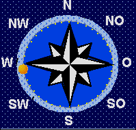 der Mond steht im Westen 10° über dem Horizont