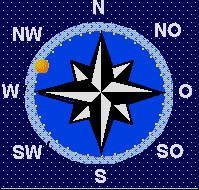 der Mond steht im West Nordwesten 5° über dem Horizont