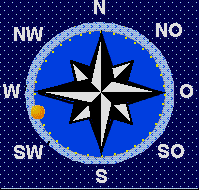 der Mond steht im West Südwesten 46° über dem Horizont